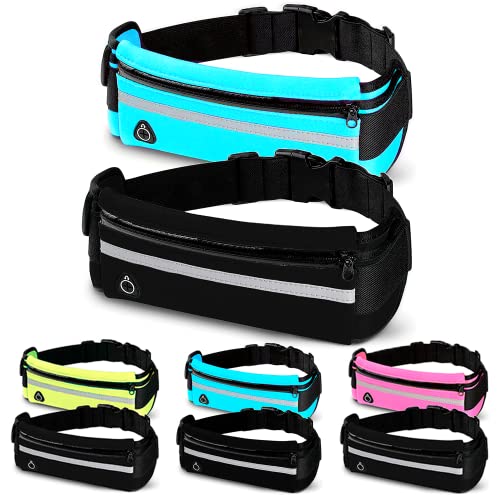 2er-Pack laufgürtel, Handytasche Joggen aus Neopren, Lauftasche Jogging Wasserdicht, mit Verstellbarem Riemen für iPhone 14,13,12/Pro/XR/XS/X/8, laufgürtel Handy, Running Belt, (Blau-Schwarz) von CREADY