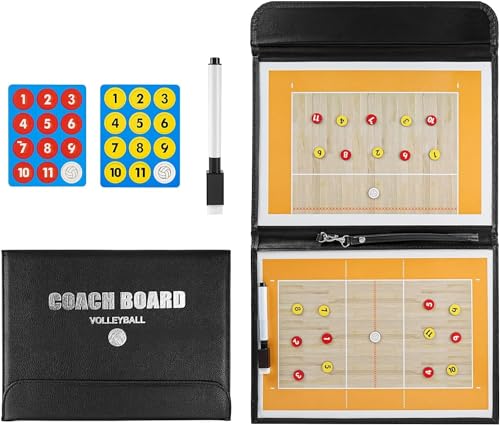 CREADY® Volleyball-Trainer, Volleyballtafel mit Magneten, magnetischer Volleyball-Mappe, magnetisches Volleyball-Taktikboard, Volleyball, taktisches Volleyball-Board für Trainer und Schiedsgerichte von CREADY