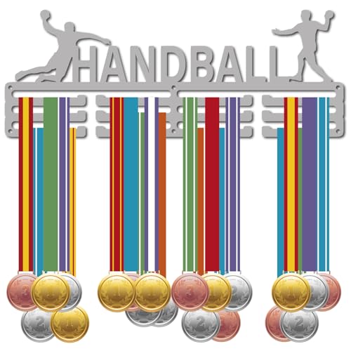 CREATCABIN Handball-Medaillenhalter,Sport-Medaillenaufhänger,Display,Auszeichnungsbänder,Organizer,Metall,Silberfarben,Gestell Montiert Zum Aufhängen An Der Wand,Renngeschenke,Fußballspieler,40x15cm CREATCABIN Handball-Medaillenhalter,Sport-Medaillenaufhänger,Display,Auszeichnungsbänder,Organizer,Metall,Silberfarben,Gestell Montiert Zum Aufhängen An Der Wand,Renngeschenke,Fußballspieler,40x15cm von CREATCABIN