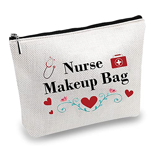 CREATCABIN Krankenschwester Survival Kit Canvas Make-Up-Taschen Kosmetische Mehrzweck-Stift-Etui Toilettenartikel Lustige Reisetasche Mit Schulbedarf Geschenke Herz Krankenpflege Geschenk 10 x 7 Zoll von CREATCABIN