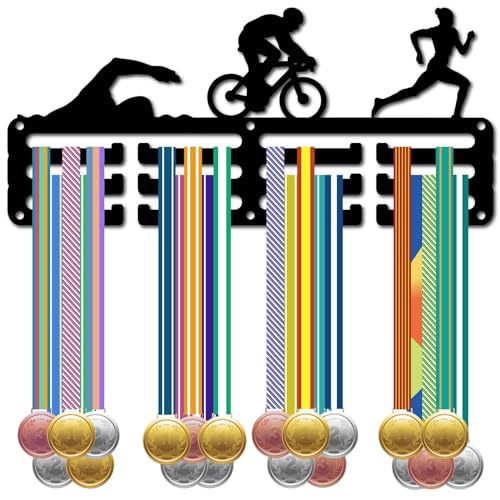 CREATCABIN Triathlon-Medaillenhalter,Medaillenaufhänger,Kleiner Medaillenständer,Organizer,Metall-Eisen-Band,Regal,Ständer,Rahmen,Dekor,Wandmontage,Zum Aufhängen Zum Laufen,Schwimmen,Schwarz,29x13cm CREATCABIN Triathlon-Medaillenhalter,Medaillenaufhänger,Kleiner Medaillenständer,Organizer,Metall-Eisen-Band,Regal,Ständer,Rahmen,Dekor,Wandmontage,Zum Aufhängen Zum Laufen,Schwimmen,Schwarz,29x13cm von CREATCABIN