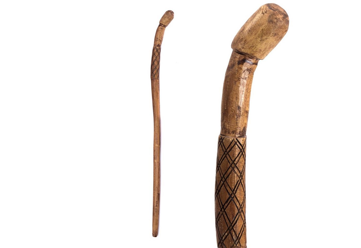 CREEDWOOD Skulptur GEH STOCK "WALK", Teakholz, 120 cm, Wanderstock mit Schnitzereien CREEDWOOD Skulptur GEH STOCK "WALK", Teakholz, 120 cm, Wanderstock mit Schnitzereien von CREEDWOOD