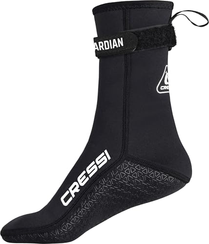 CRESSI Unisex-Adult Guardian 2mm Neopren High Top Socken mit Klettverschluss, Schwarz, 2XL von CRESSI