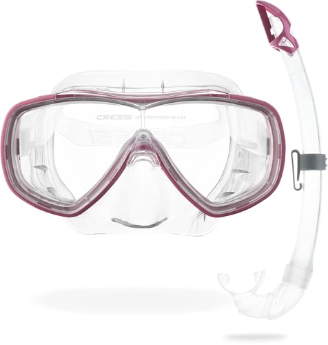 Cressi Onda Mare - Schnorchelset Onda Maske und Schnorchel Mexico, Transparent/Rosa, Einheitsgröße, Erwachsene Unisex Cressi Onda Mare - Schnorchelset Onda Maske und Schnorchel Mexico, Transparent/Rosa, Einheitsgröße, Erwachsene Unisex von CRESSI