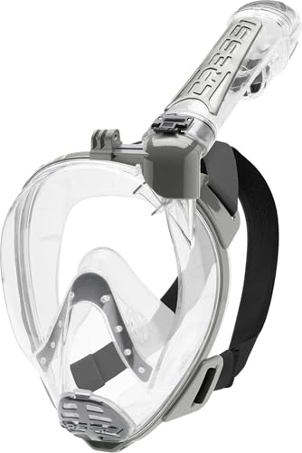 Cressi Unisex-Adult Duke Full Face Mask Schnorchel Dry Vollgesichtsmaske Wide Vision mit Action Cam Halterung, Transparent/Silber, M/L Cressi Unisex-Adult Duke Full Face Mask Schnorchel Dry Vollgesichtsmaske Wide Vision mit Action Cam Halterung, Transparent/Silber, M/L von CRESSI