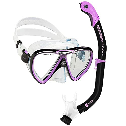 Cressi Unisex-Erwachsene Ikarus & Orion Dry' Schnorchel Set, Transparent/Schwarz/Lila, one size Cressi Unisex-Erwachsene Ikarus & Orion Dry' Schnorchel Set, Transparent/Schwarz/Lila, one size von CRESSI
