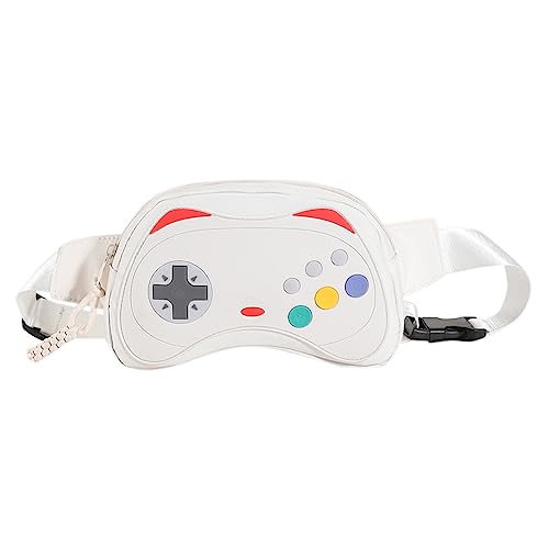 CRGANGZY Gamepad-Laufgürteltasche für Damen, süßes Mädchen, tragbare Gürteltasche, Nylon-Hüfttasche, Gürteltasche (weiß) von CRGANGZY