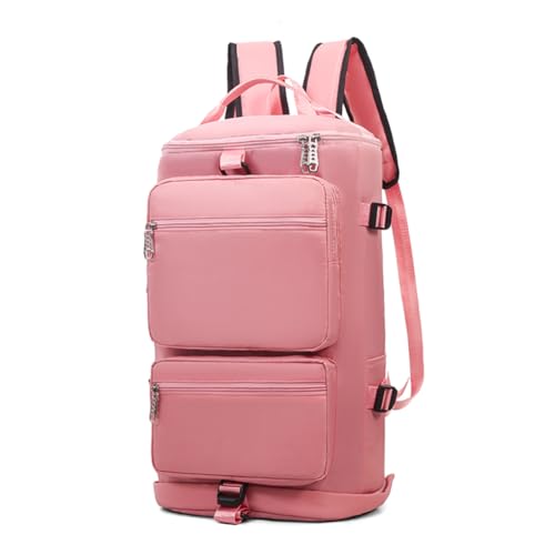 CRGANGZY Sporttasche mit großer Kapazität, multifunktionaler Übernachtungsgepäck-Rucksack, mehrere Taschen, Fitness-Umhängetasche für Yoga, Geschäftsreisen (Rosa) von CRGANGZY