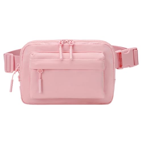 CRGANGZY wasserdichte kleine Umhängetasche, große Kapazität, modische Hüfttasche, Verstellbarer Riemen, Lauf-Brusttasche, mehrere Taschen für Outdoor-Sportarten (Pink) von CRGANGZY