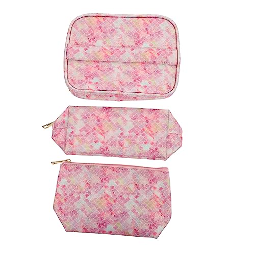 CRILSTYLEO 3St Wäschesack Reisebehälter für Toilettenartikel Kosmetik-Organizer-Tasche Reise-Waschbeutel Storage Bags aufbewahrungstüten Mehrzweck-Kosmetiktasche kreative Kulturtasche Pu Rosa von CRILSTYLEO