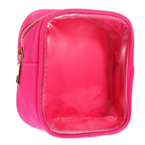 CRILSTYLEO Kosmetiktasche in Bonbonfarbe Durchsichtige Kosmetiktasche Tragbare Kulturtasche Kosmetiktaschen Für Damen Tragbare Kosmetiktasche Airline-Tasche Am Flughafen Kulturbeutel PVC Rosy von CRILSTYLEO