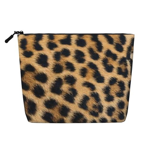 CRJSYCBYB Make-up-Tasche aus künstlichem Hanf mit Leopardenmuster, Reise-Kulturbeutel, tragbare Kosmetiktasche, Schwarz , Einheitsgröße von CRJSYCBYB