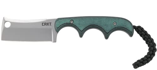CRKT Minimalistisches Cleaver EDC Messer: Kompaktes Alltagsmesser mit fester Klinge, faltbares Universalmesser mit Perlstrahl-Finish, Griff aus Harzfaser und Scheide 2383 von CRKT