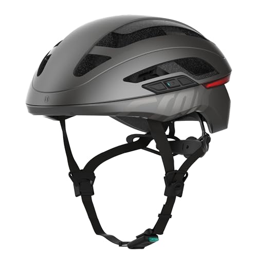 CRNK Angler Alpha Fahrradhelm – Unisex E-Bike & Rennrad Helm mit LED Blinker, Bremslicht & Rücklicht – Integrierte Bluetooth Kopfhörer & Mikrofon – Aerodynamisch, Leicht & Belüftet - Schwarz - L CRNK Angler Alpha Fahrradhelm – Unisex E-Bike & Rennrad Helm mit LED Blinker, Bremslicht & Rücklicht – Integrierte Bluetooth Kopfhörer & Mikrofon – Aerodynamisch, Leicht & Belüftet - Schwarz - L von CRNK