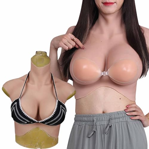 CRODRES Silikon Brustplatte Brust Formen Realistische Fake Brüste Enhancer für Crossdressing Kleidung Männlich zu Weiblich,Color 1,Silicon C Cup von CRODRES