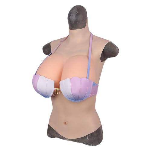 CROXZZNB Halbkörper Silikonbrustformen E/G Cup Drag Queen Brustplatte für Crossdresser Fake Boobs Enhancer Transgender,Color 1,E Silicone von CROXZZNB