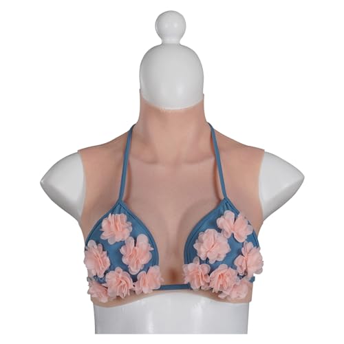 CROXZZNB Silikon Brustplatte Realistic Touch Soft B-G Cup Brustformen, Transgender Fake Brüste für Crossdresser Drag Queen,Color 1,E Cotton von CROXZZNB