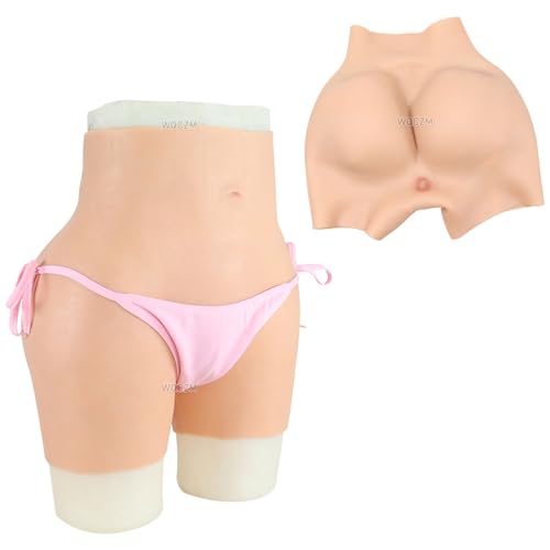 CROXZZNB Silikonhöschen Realistischer Po-Lift gepolstert Shapewear Kontrolle Shorts mit Pee und Fake Vagina Briefs für Crossdresser,Color 1,Basic von CROXZZNB