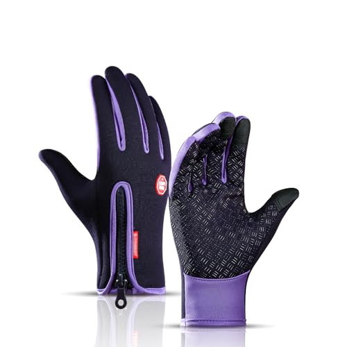 CRTZHA Accleraten Handschuhe, Premiume warme Winddichte wasserdichte Touchscreen Handschuhe Unisex, Ultimative wasserdichte & Winddichte Thermohandschuhe (Purple,L) von CRTZHA