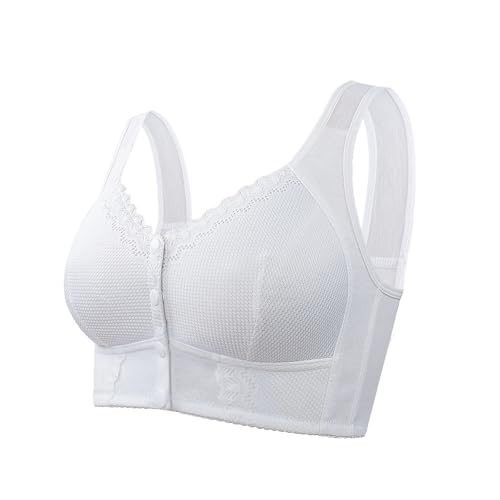 CRTZHA Evyblissbras Bra, Evybliss Bra, Dreamofup Bra, Front Closure Breathable Bra for Seniors, Seamless Push Up (White,44/100) von CRTZHA