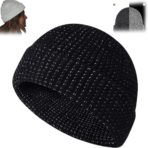 CRTZHA Flex Mütze 2.0 - Unisex, Flex Mütze Reflektierend, Reflektierende Mütze, Flex Hat, Flex Mütze, Flex Mütze 2.0, Weflexus Reflective Hat (Einheitsgröße,Black) von CRTZHA