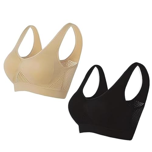 CRTZHA Sparkhomez Bra, Spark Homes Bra, Kulken Bra, Breathable Anti-Sagging Breasts Bra, Wireless Comfort Liftup Bra (2PC-A,4XL) von CRTZHA