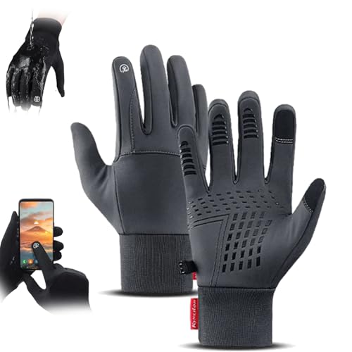 CRTZHA Thermo Slim Handschuhe, Naturvibes Handschuhe, Thermoslim Handschuhe, Naturvibes Thermo Slim Handschuhe, Winterhandschuhe Mit Touchscreen Warm Wasserdicht (L,Grey) von CRTZHA