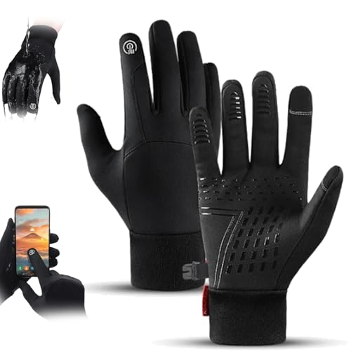 CRTZHA Thermo Slim Handschuhe, Naturvibes Handschuhe, Thermoslim Handschuhe, Naturvibes Thermo Slim Handschuhe, Winterhandschuhe Mit Touchscreen Warm Wasserdicht (XL,Schwarz) von CRTZHA