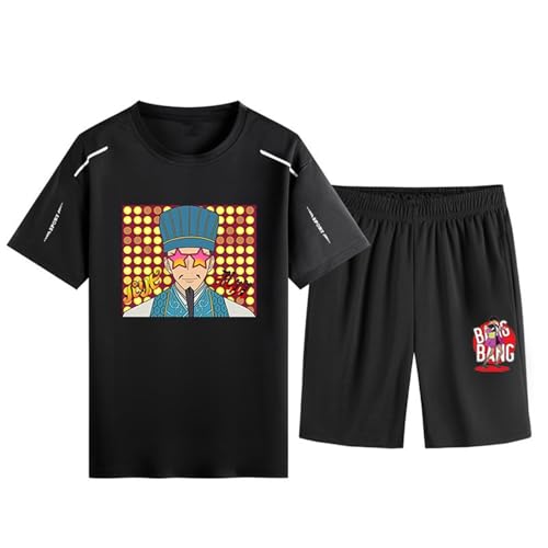 CRYBF Paar-Stil Ya Boy Kongming Leisure-Sport-Set Mit Taschen Shorts T-Shirt Outdoor-Fitness-Zwei-Stück-Set-Color-5||XXL von CRYBF