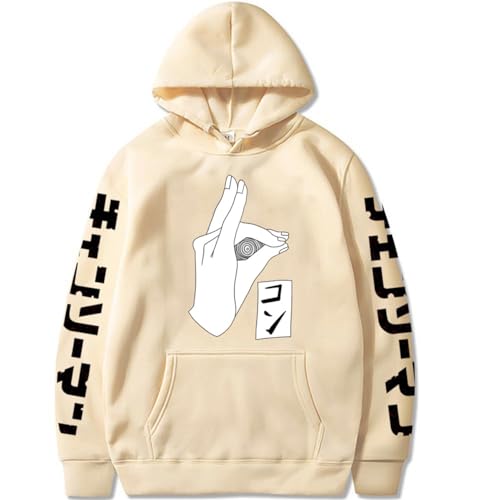 Chainsaw Man Herren Und Damen Hoodie Anime Printed Hoodie Streetwear Casual Sweatshirt Y2K Fashion Casual Pullover Long Sleeve Loose Top Street-BEIGE||XXS von CRYBF