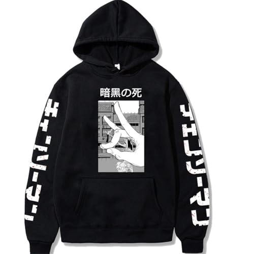 Chainsaw Man Herren Und Damen Hoodie Anime Printed Hoodie Streetwear Casual Sweatshirt Y2K Fashion Casual Pullover Long Sleeve Loose Top Street-Negro||L von CRYBF