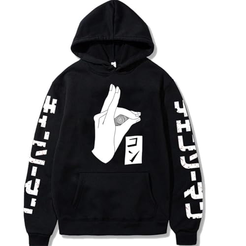 Chainsaw Man Herren Und Damen Hoodie Anime Printed Hoodie Streetwear Casual Sweatshirt Y2K Fashion Casual Pullover Long Sleeve Loose Top Street-Negro||M von CRYBF