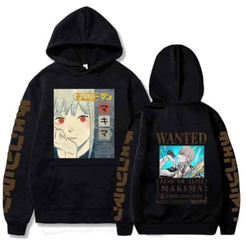 Chainsaw Man Herren Und Damen Hoodie Anime Printed Hoodie Streetwear Casual Sweatshirt Y2K Fashion Casual Pullover Long Sleeve Loose Top Street-Negro||XXS von CRYBF