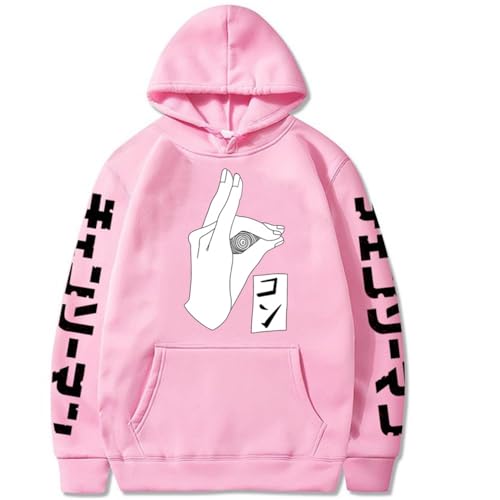 Chainsaw Man Herren Und Damen Hoodie Anime Printed Hoodie Streetwear Casual Sweatshirt Y2K Fashion Casual Pullover Long Sleeve Loose Top Street-PINK||2XL von CRYBF