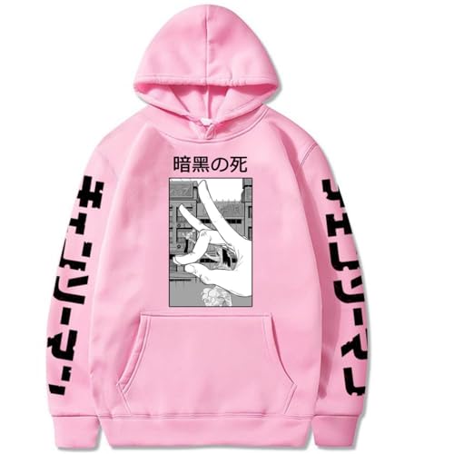 Chainsaw Man Herren Und Damen Hoodie Anime Printed Hoodie Streetwear Casual Sweatshirt Y2K Fashion Casual Pullover Long Sleeve Loose Top Street-PINK||2XL von CRYBF