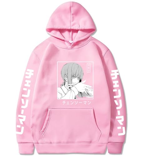 Chainsaw Man Herren Und Damen Hoodie Anime Printed Hoodie Streetwear Casual Sweatshirt Y2K Fashion Casual Pullover Long Sleeve Loose Top Street-PINK||XL von CRYBF