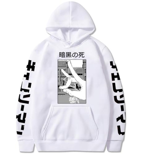 Chainsaw Man Herren Und Damen Hoodie Anime Printed Hoodie Streetwear Casual Sweatshirt Y2K Fashion Casual Pullover Long Sleeve Loose Top Street-White||XXS von CRYBF