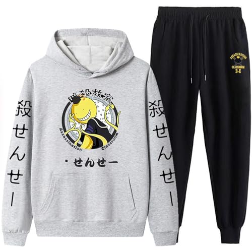 Paar Stil Casual Anzug, Warm Und Dick Jogging Anzug Der Frauen, Assassination Classroom Modisch Bedruckt Top Und Hose Mit Taschen, Kapuze Sweatshirt, Sporthose-Color-4||XL von CRYBF