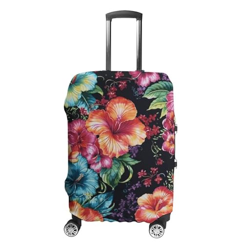 CSGJMYGS Reisegepäckabdeckung, elastisch, waschbar, modisch, kratzfest, schöne Hibiskusblüte, Koffer-Schutz, passend für 45,7 - 81,3 cm Gepäck, Stil:, S von CSGJMYGS