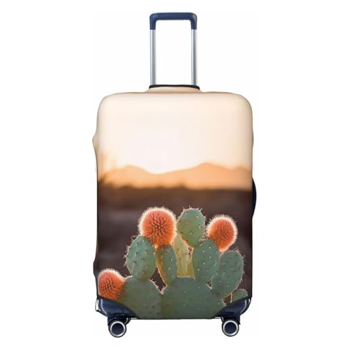 CSGJMYGS Sunset Kaktus-Gepäckabdeckungen für Koffer, waschbar, modisch, dehnbar, kratzfest, passend für 45,7 - 81,3 cm große Gepäckstücke, Größe M, Schwarz, Schwarz , M von CSGJMYGS