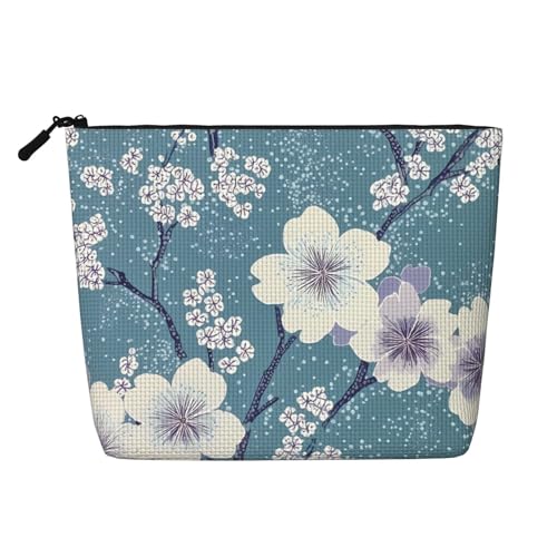 Niedliche Make-up-Tasche für Geldbörse, Reisen, lässige Kulturtasche mit Reißverschluss, Blumenmuster, Hellblau, Größe 8, Einheitsgröße, Kosmetiktasche von CSIVKEJ