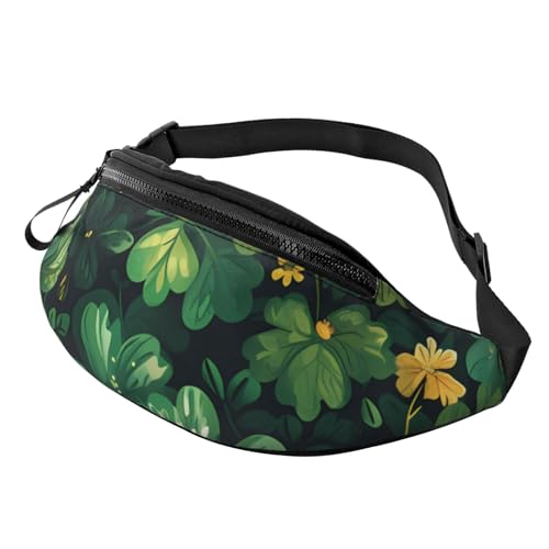 Verstellbare Hüfttasche für Reisen, Wandern, Radfahren, Laufen, Outdoor, St. Patrick's Day Kleeblatt 6, Einheitsgröße, Taschen-Organizer von CSIVKEJ