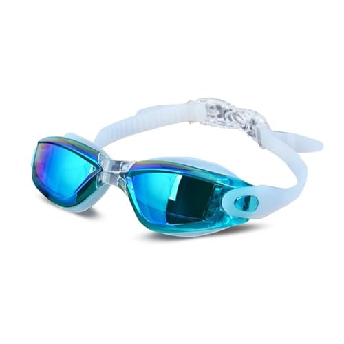 CSSHNL Schwimmbrillen Erwachsene wasserdichte verstellbare Band Tauchen Silikon UV-Schutz tragbare Anti-Fog praktische Wassersport-Schwimmbrille zum Schwimmen(Blue) von CSSHNL