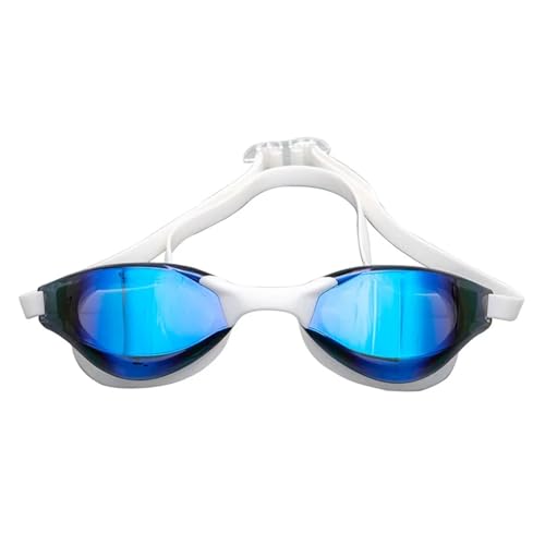 CSSHNL Schwimmbrillen Professionelle Schwimmbrille for Erwachsene, wasserdicht, beschlagfrei, Rennbrille, for Männer und Frauen, coole, versilberte Schwimmausrüstung zum Schwimmen(White) von CSSHNL