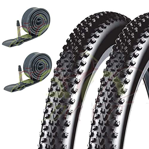 2 x Reifen + 2 Luftkammern für MTB Fahrrad Fahrrad Schwarz 27.5 x 2.10 (52 – 584) von CST