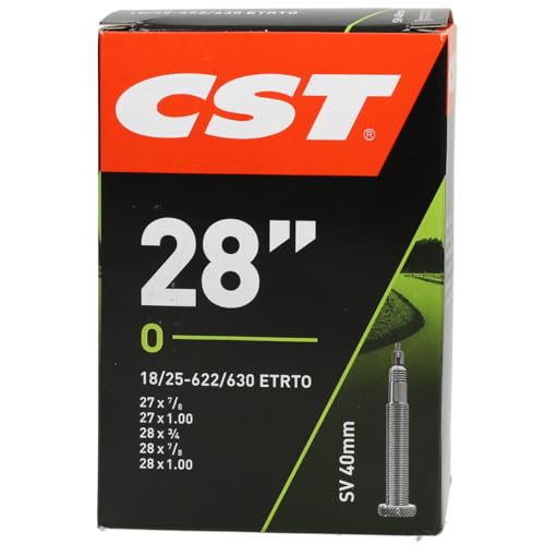 CST 071503 Fahrradschlauch, Schwarz, 28" 700 x 18/25C 18/25-622/630 SV40 mm von CST