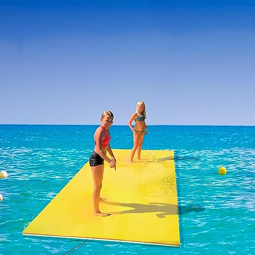 Schwimmende Wassermatte, Reißfester XPE-Schaum, Großes Schwimmpolster, 3-5,5 m for Entspannen Und Erholen, for Strand, See, Pool,Orange(Yellow,3.5m x 1.5m x 3.3cm) von CSYQPDMBDL