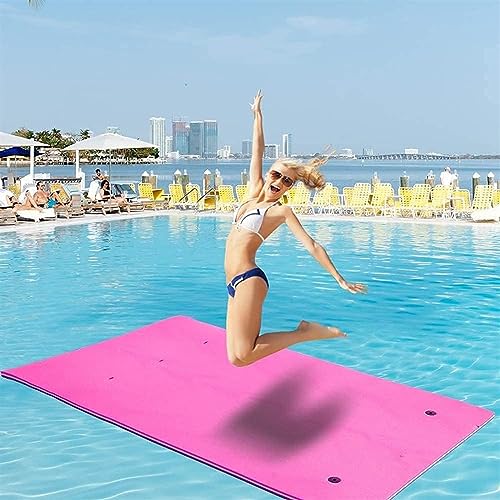 Schwimmende Wassermatte, Zur Erholung und Entspannung im Wasser, reißfeste schwimmende Matte aus XPE-Schaum for Strand, Meer, See auf dem Wasser for Erwachsene(Pink,4mx1.5mx3.3cm) von CSYQPDMBDL