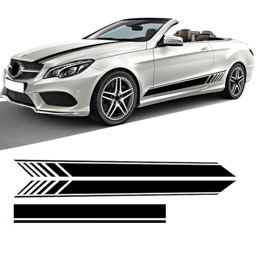 CTLTSRX 3 Stück Auto Motorhaube Aufkleber Seitenstreifen Rock Aufkleber, für Mercedes Benz E Klasse W212 E63 AMG S212 A207 C207 E250 E300 E350 Zubehör von CTLTSRX