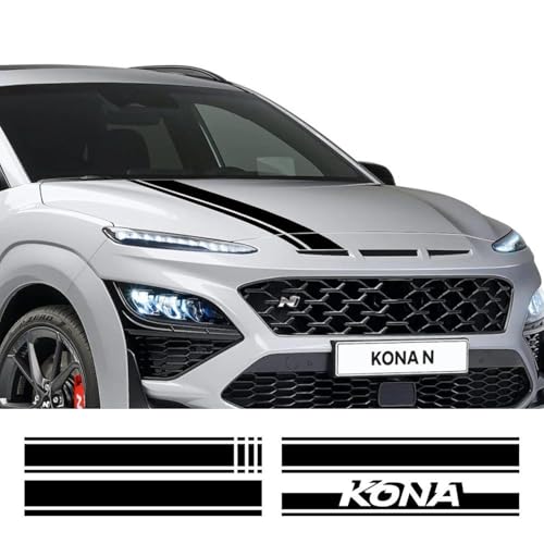 CTLTSRX Auto Motorhaube Motorhaube Aufkleber, für Hyundai Kona Hybrid N Linie Elektrische Grafik Streifen Kit Dekor Aufkleber Vinyl Abdeckung Auto Dekoration von CTLTSRX